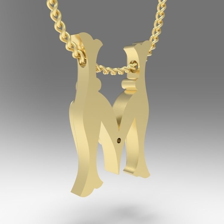 Alphabet Latin M 3D print model_10