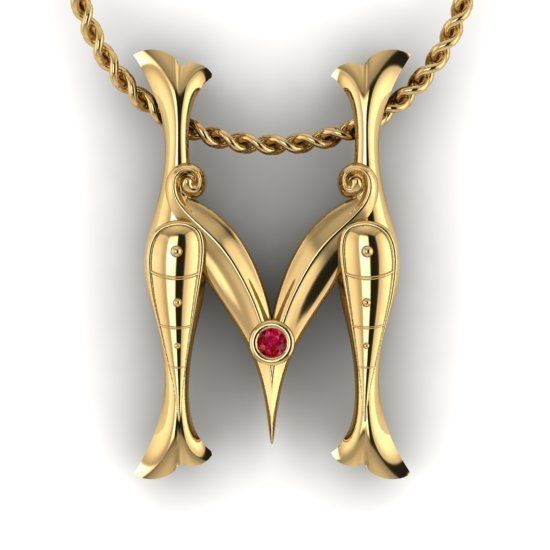 Alphabet Latin M 3D print model_21