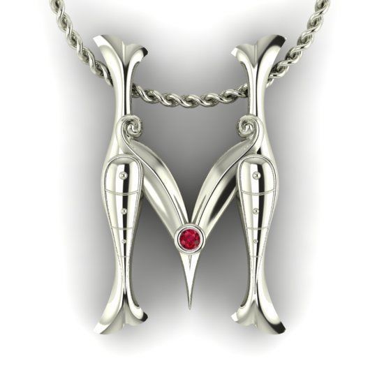 Alphabet Latin M 3D print model_18