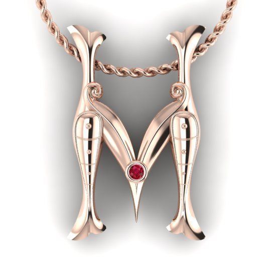 Alphabet Latin M 3D print model_15