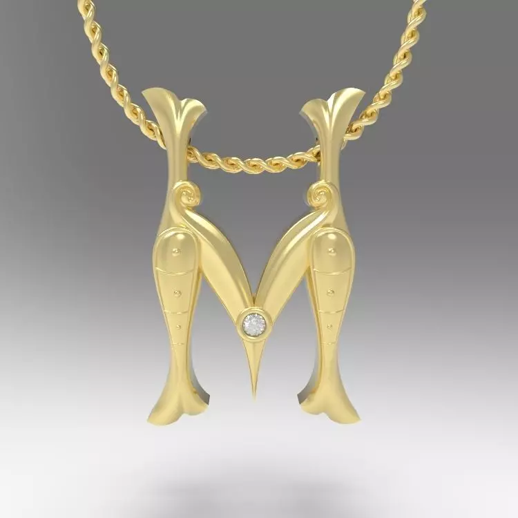 Alphabet Latin M 3D print model_0