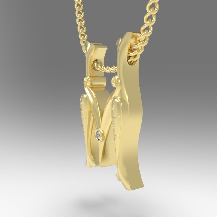 Alphabet Latin M 3D print model_6