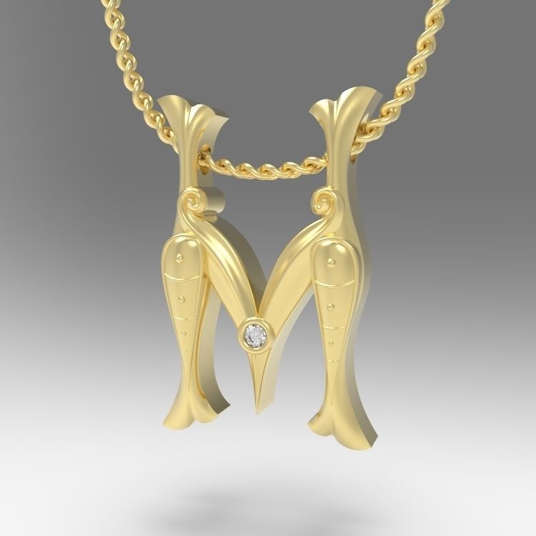 Alphabet Latin M 3D print model_4