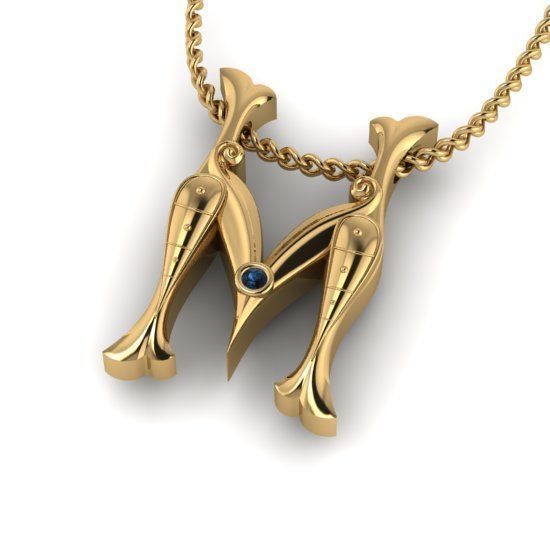 Alphabet Latin M 3D print model_28