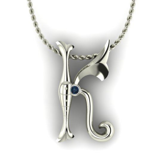 Alphabet Latin K 3D print model_16