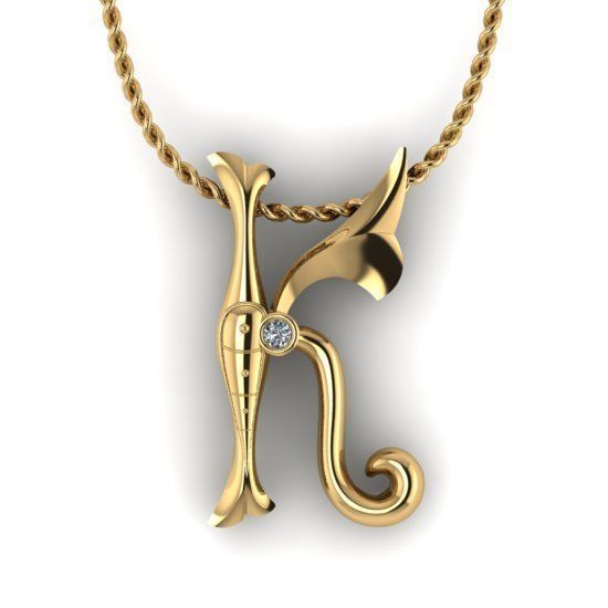 Alphabet Latin K 3D print model_20