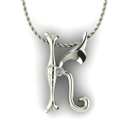 Alphabet Latin K 3D print model_17