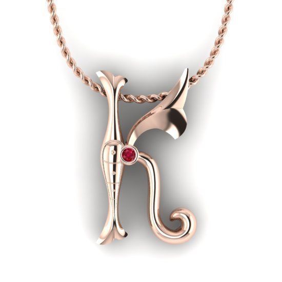 Alphabet Latin K 3D print model_15