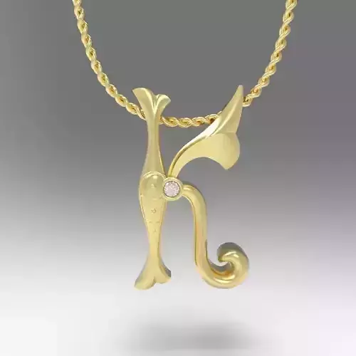 Alphabet Latin K 3D print model