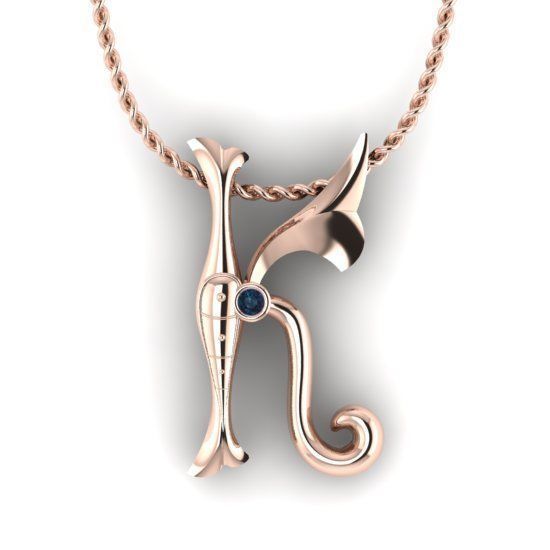 Alphabet Latin K 3D print model_13