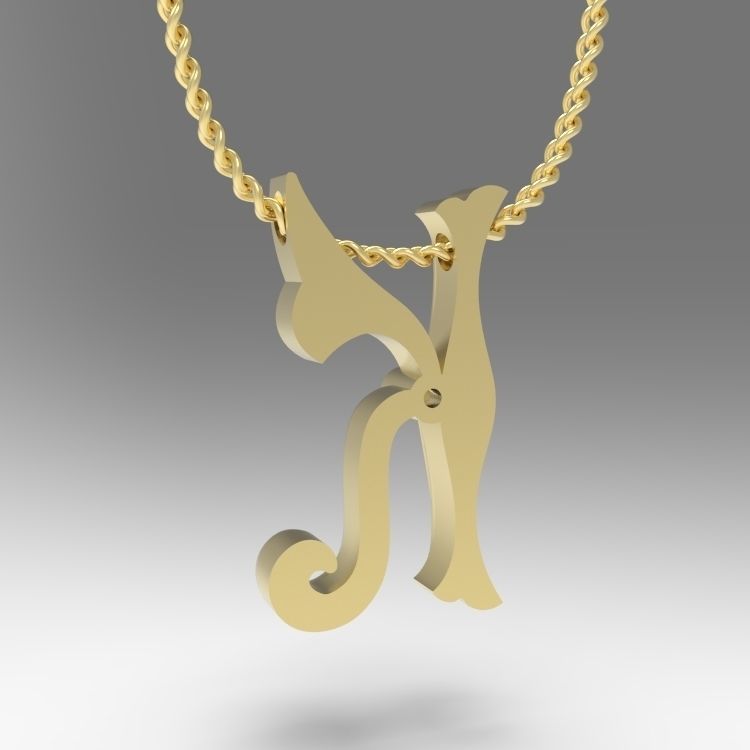 Alphabet Latin K 3D print model_11