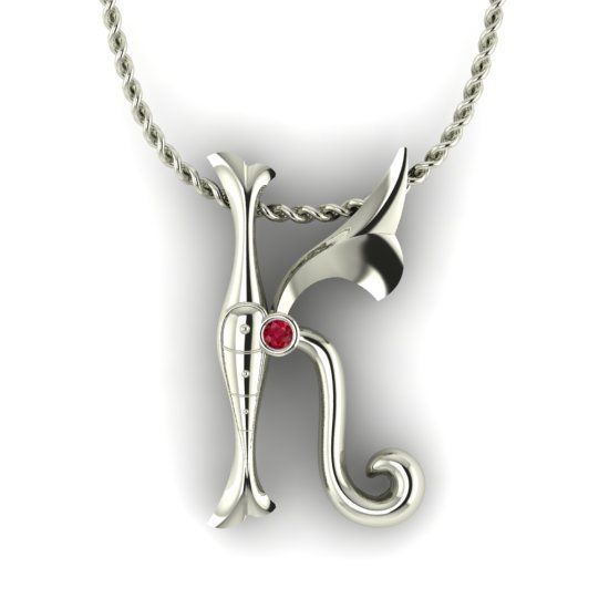 Alphabet Latin K 3D print model_18