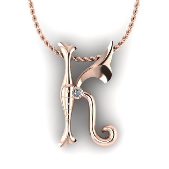 Alphabet Latin K 3D print model_14