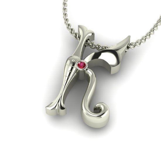 Alphabet Latin K 3D print model_27