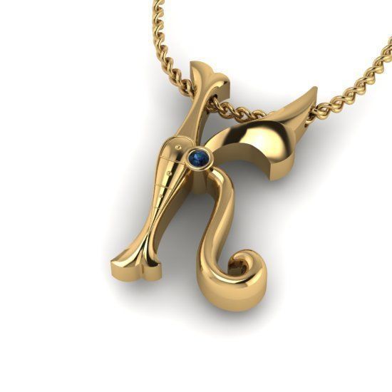 Alphabet Latin K 3D print model_28