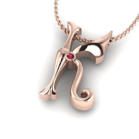 Alphabet Latin K 3D print model_24