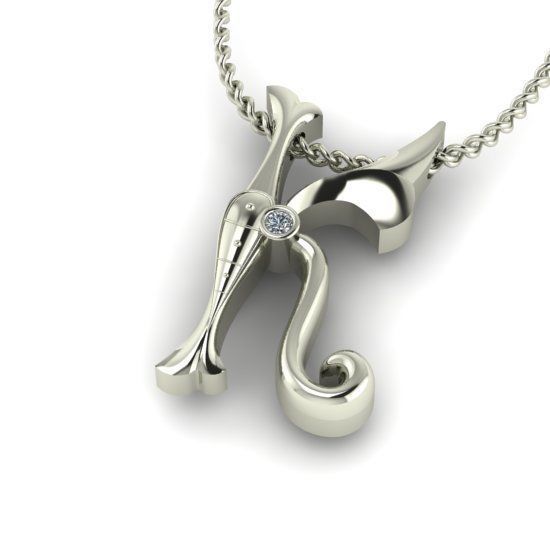 Alphabet Latin K 3D print model_26