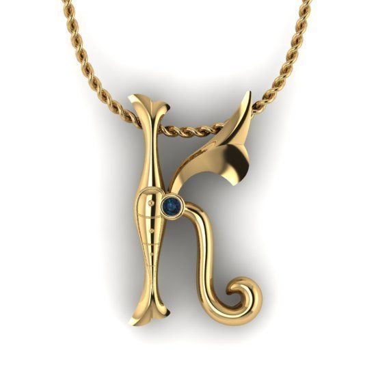 Alphabet Latin K 3D print model_19