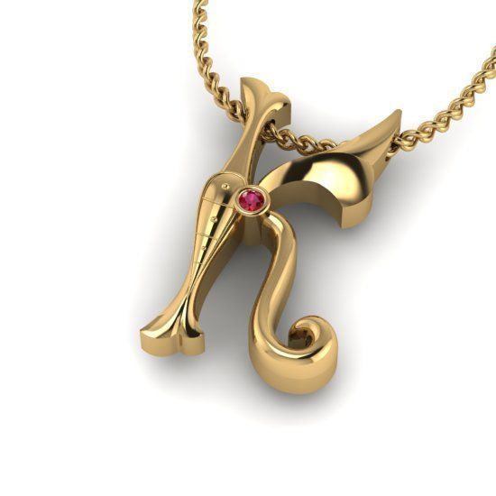 Alphabet Latin K 3D print model_30