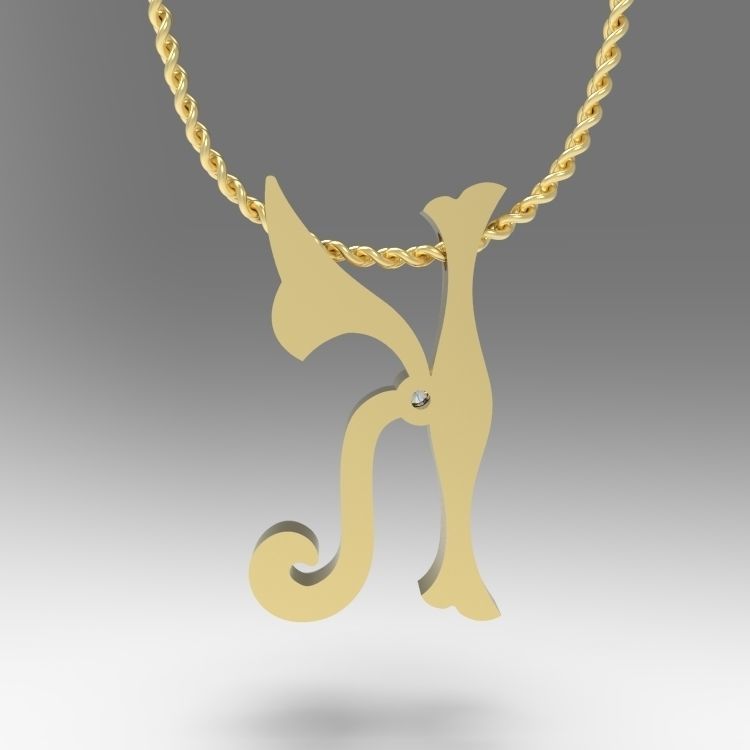 Alphabet Latin K 3D print model_12