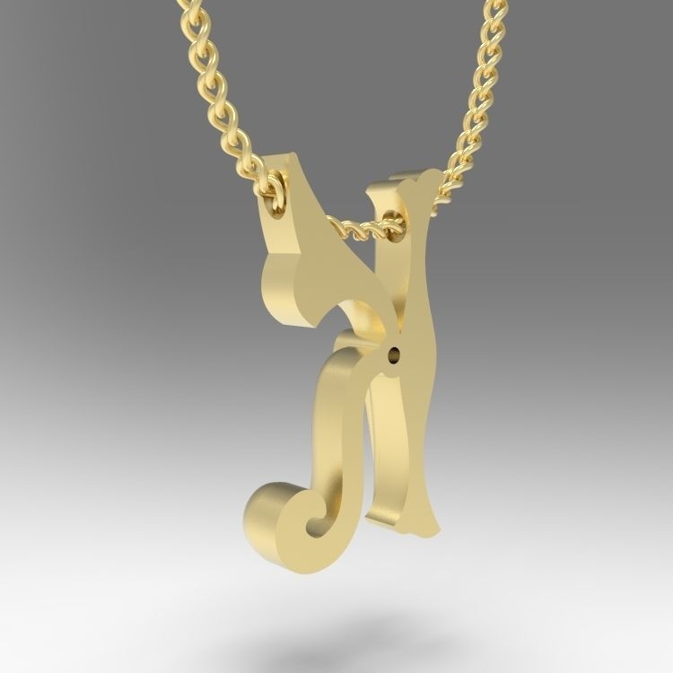 Alphabet Latin K 3D print model_10