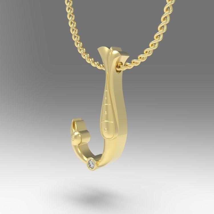 Alphabet Latin J 3D print model_5