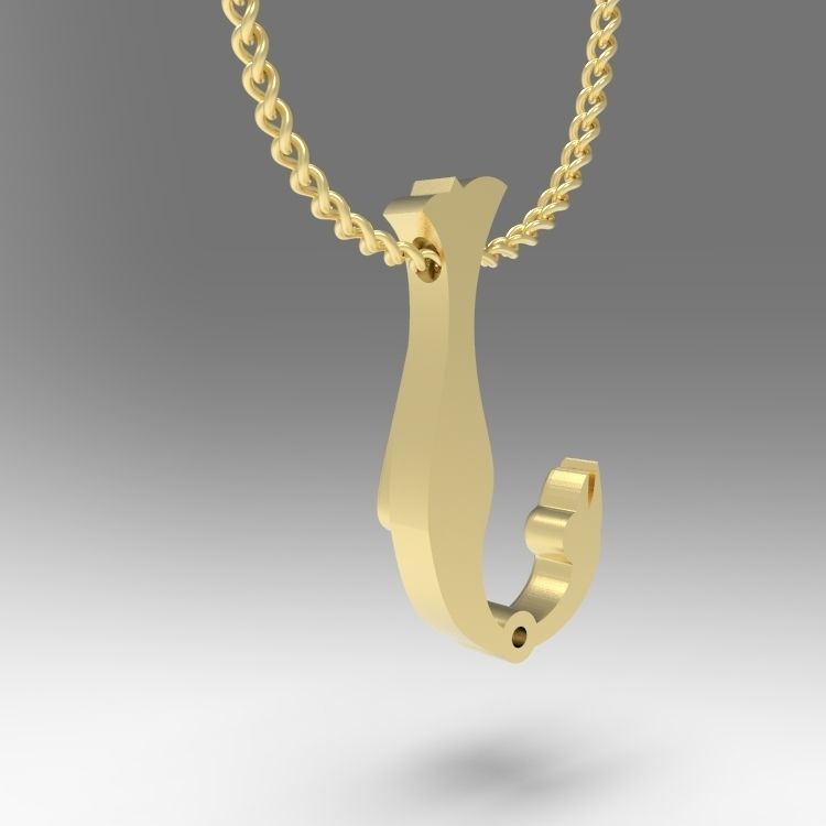 Alphabet Latin J 3D print model_10