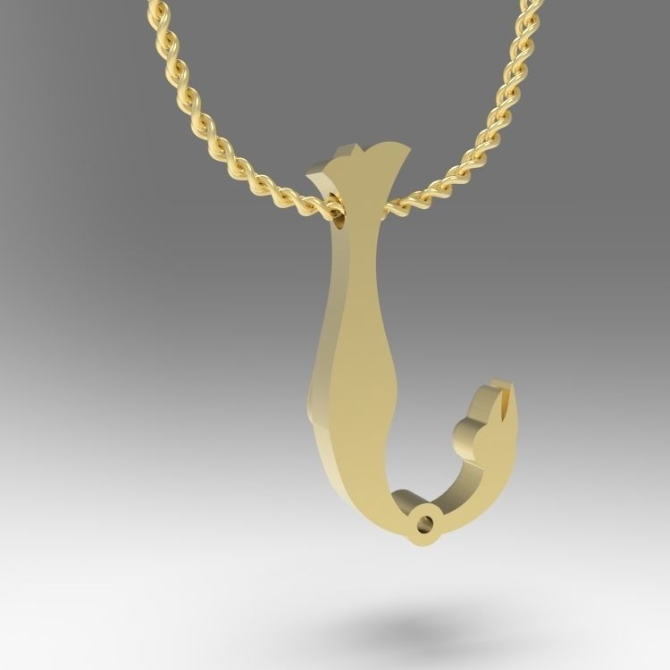 Alphabet Latin J 3D print model_11