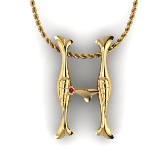 Alphabet Latin H 3D print model_21