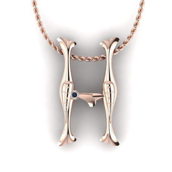 Alphabet Latin H 3D print model_13