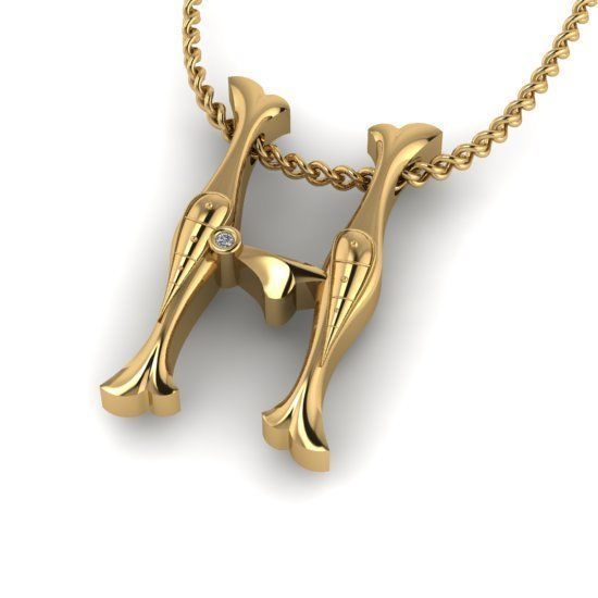 Alphabet Latin H 3D print model_29