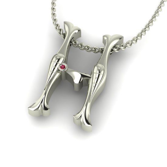 Alphabet Latin H 3D print model_27