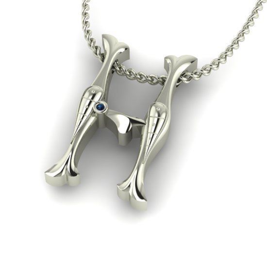 Alphabet Latin H 3D print model_25