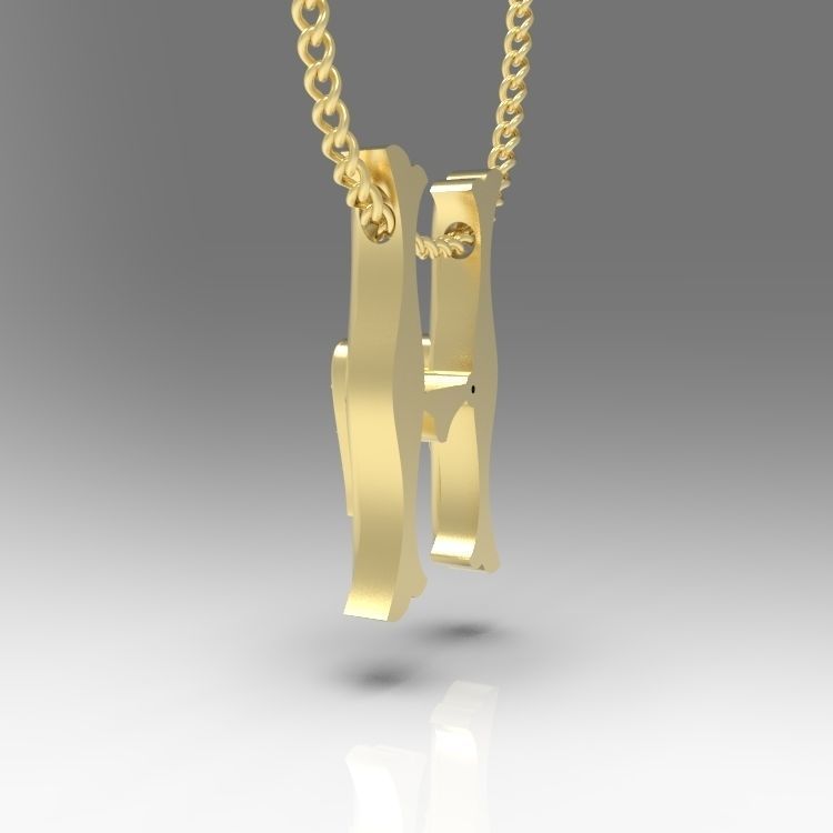 Alphabet Latin H 3D print model_9