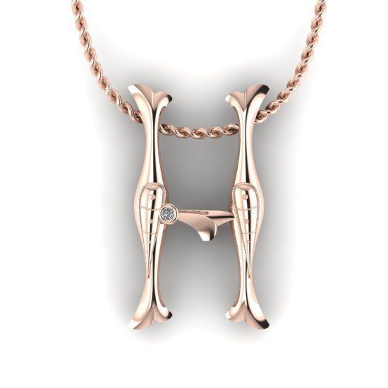 Alphabet Latin H 3D print model_14