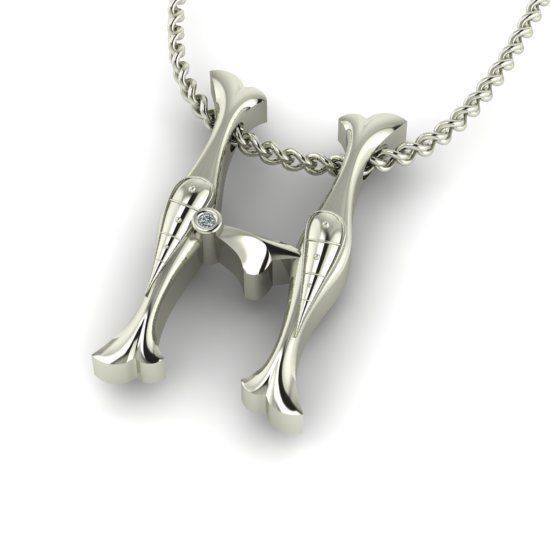 Alphabet Latin H 3D print model_26