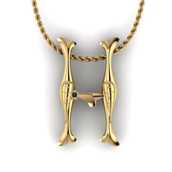 Alphabet Latin H 3D print model_19