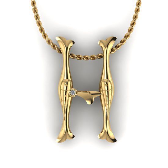 Alphabet Latin H 3D print model_20