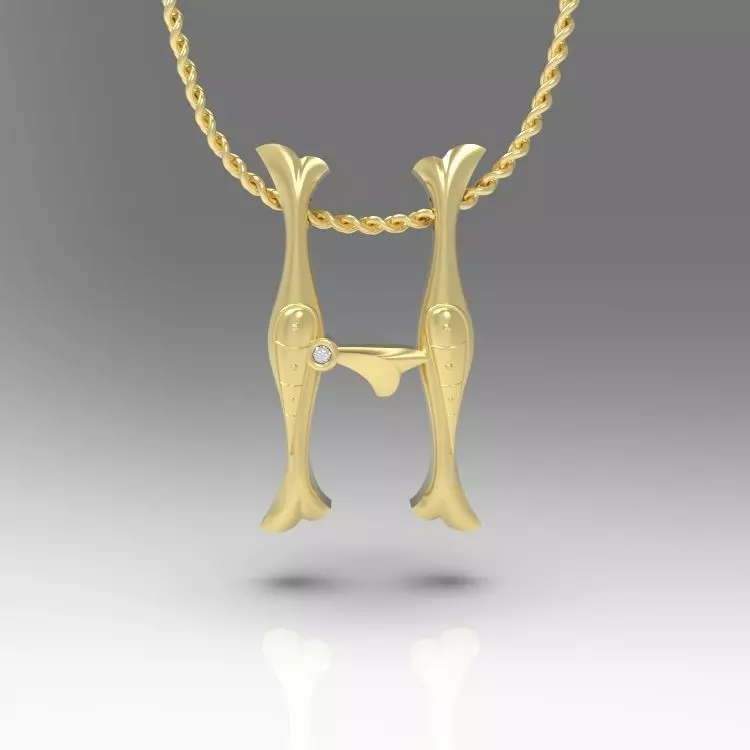 Alphabet Latin H 3D print model_0