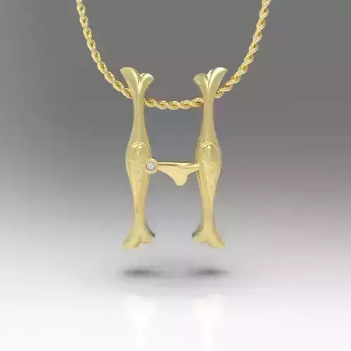 Alphabet Latin H 3D print model