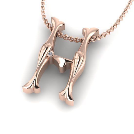 Alphabet Latin H 3D print model_23