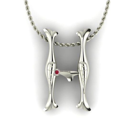 Alphabet Latin H 3D print model_18