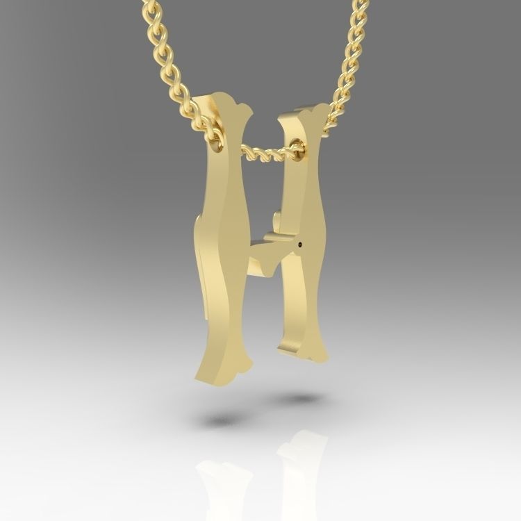 Alphabet Latin H 3D print model_10