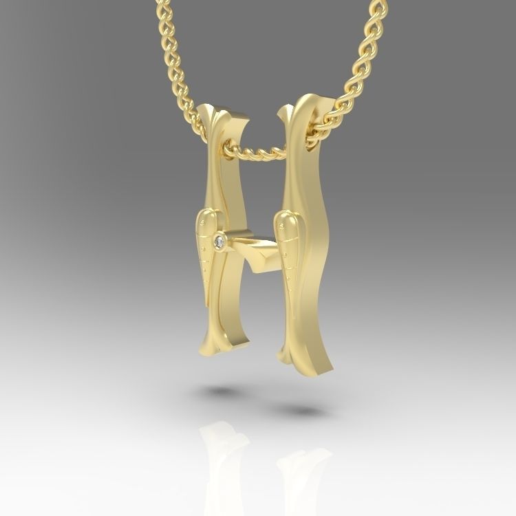 Alphabet Latin H 3D print model_5