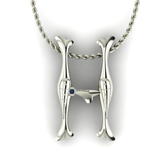 Alphabet Latin H 3D print model_16