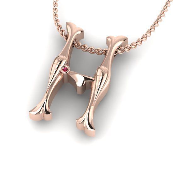 Alphabet Latin H 3D print model_24