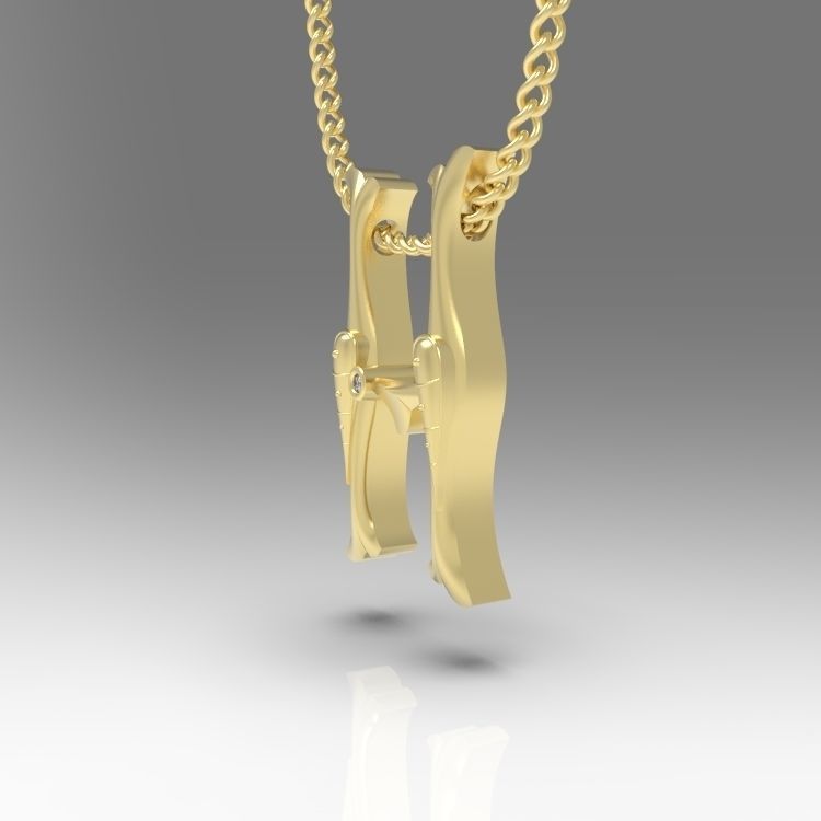 Alphabet Latin H 3D print model_6