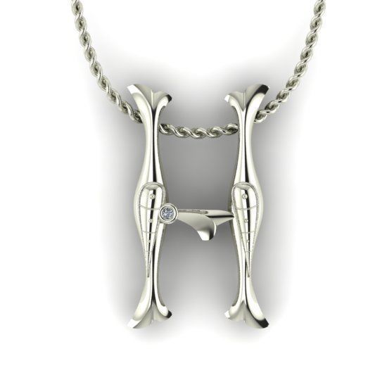 Alphabet Latin H 3D print model_17