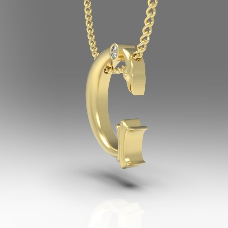 Alphabet Latin G 3D print model_6