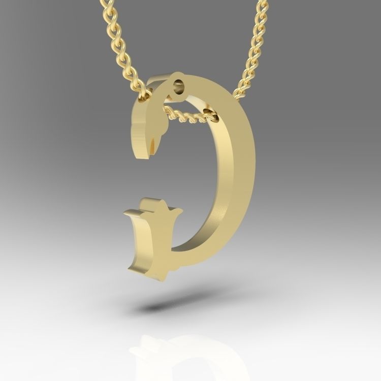 Alphabet Latin G 3D print model_10